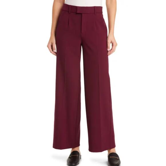 Wit & Wisdom Pants - Wit & Wisdom Women's Red Burgundy Absolution Wide Leg High Rise Pants 4 NWOT